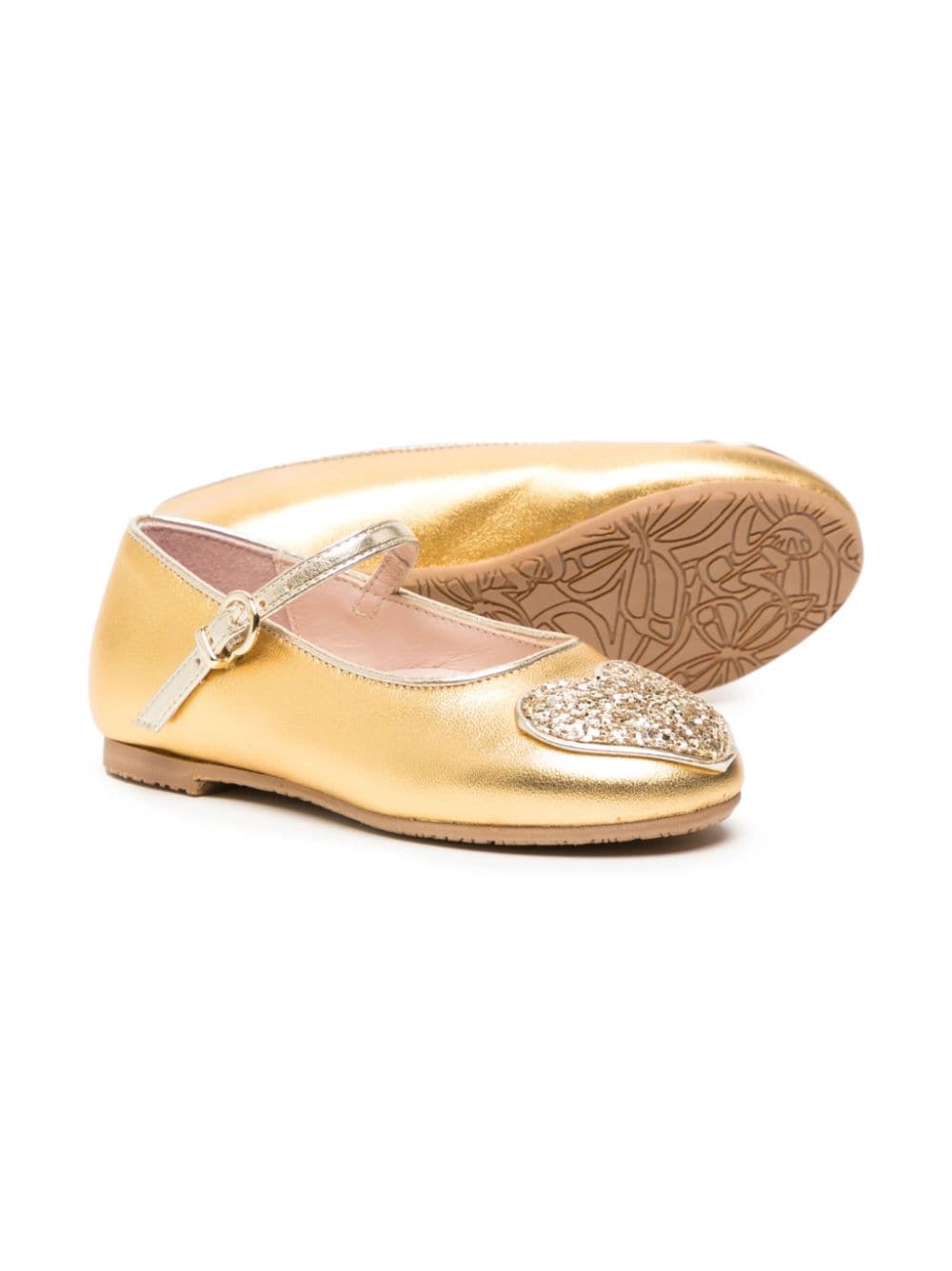 Image 2 of Sophia Webster Amora heart-patch ballerina shoes