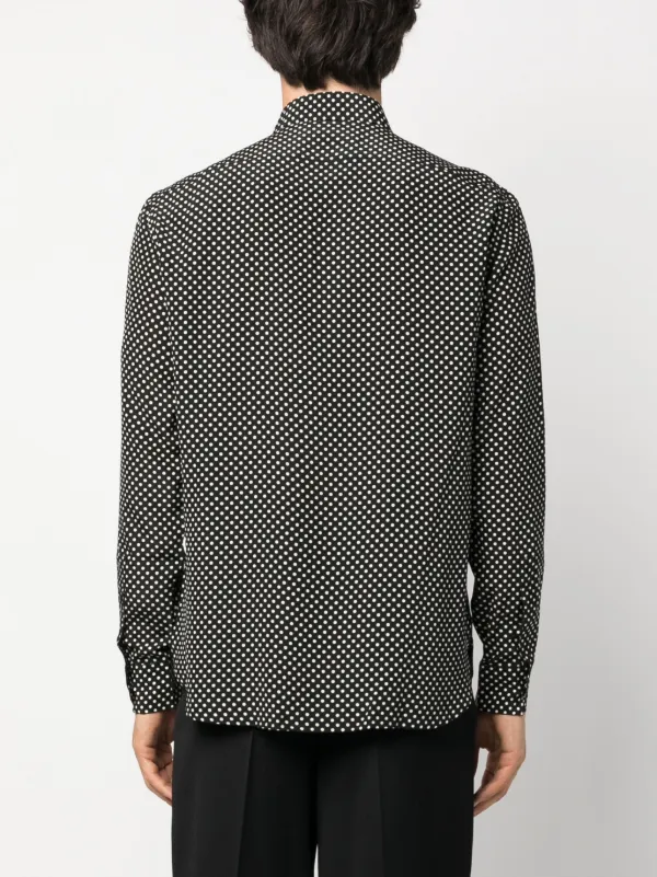 Saint Laurent ポルカドット シルクシャツ | ブラック | FARFETCH JP