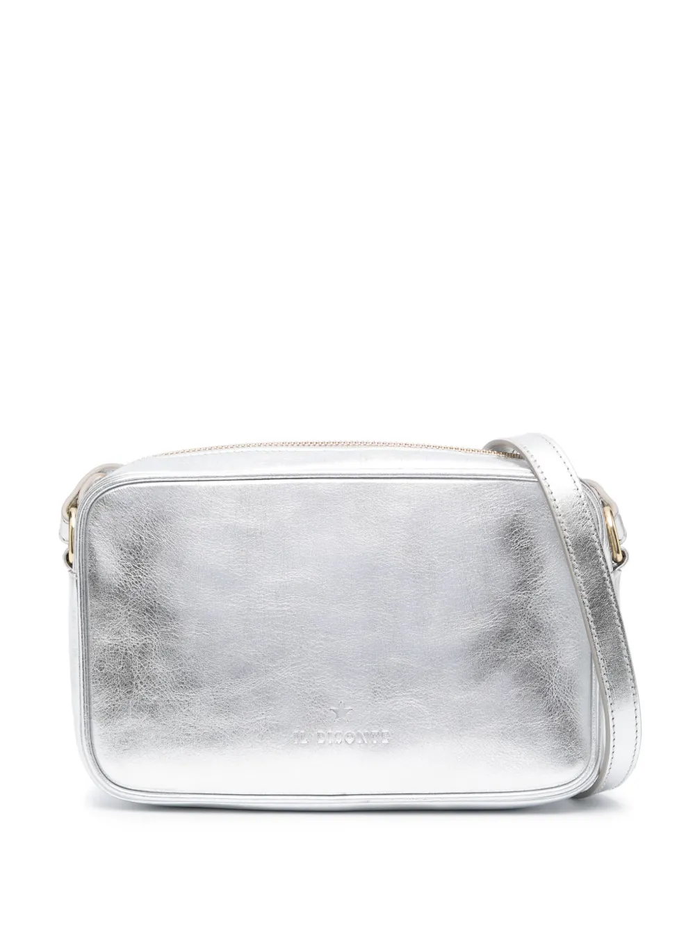Il Bisonte Oliveta Metallic Crossbody Bag In Silver