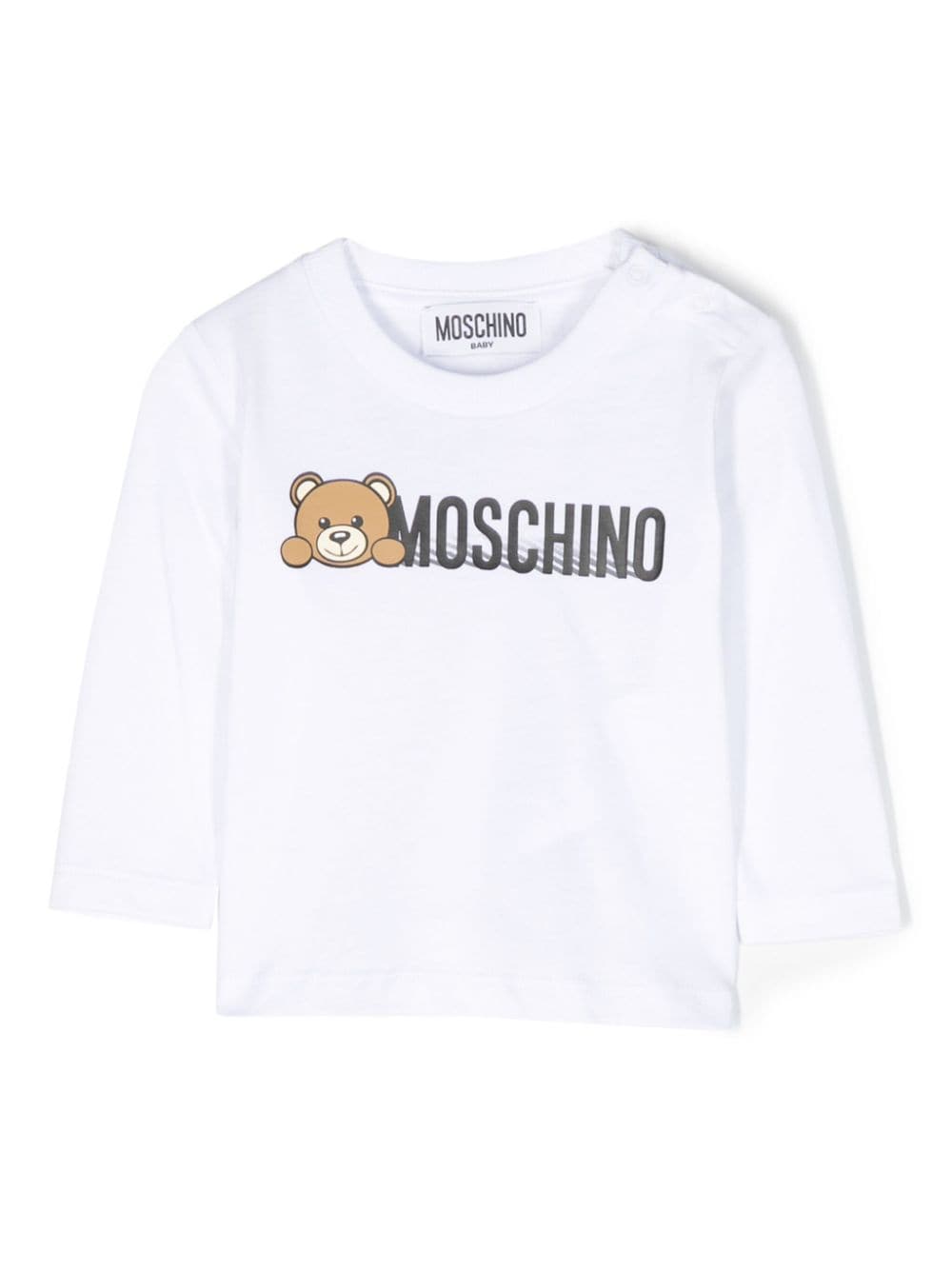 Moschino Babies' Teddy Bear-print Cotton T-shirt In White