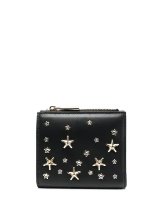 財布 JIMMYCHOO ローレンス | ブラック グリッターレザー・ウォレット | ジミー チュウ