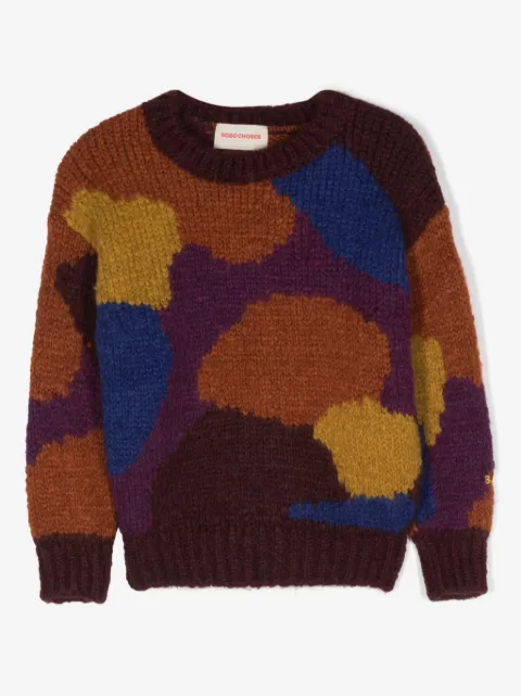 Bobo Choses Intarsien-Pullover mit Rundhalsausschnitt