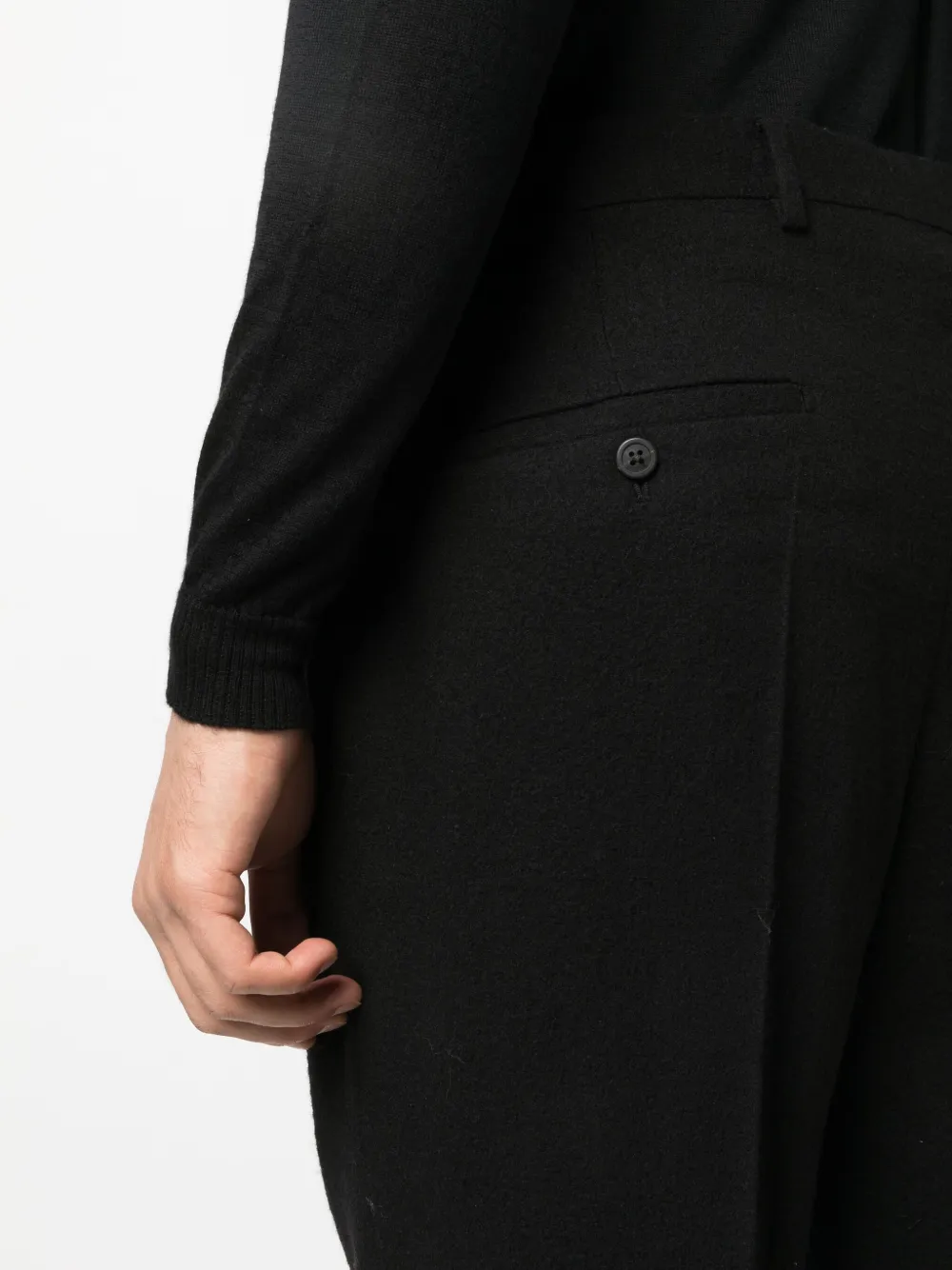 Rick Owens Virgin Wool Cropped Trousers | Black | FARFETCH AO