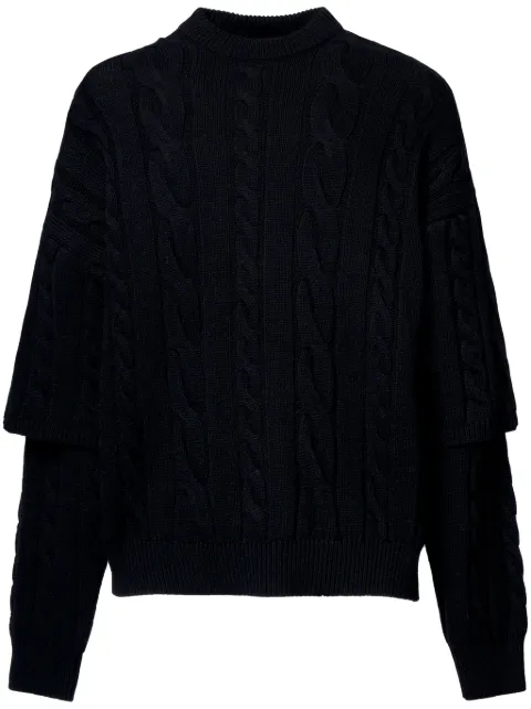 A BETTER MISTAKE cable-knit double-sleeve jumper