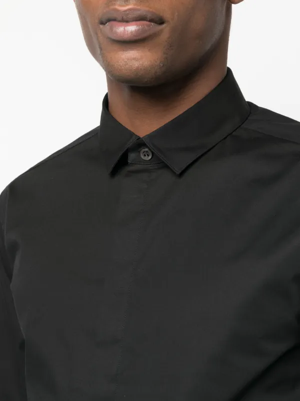 Armani black long sleeve shirt on sale