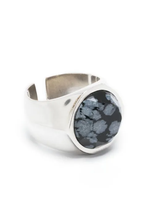 MARANT logo-engraved gemstone ring