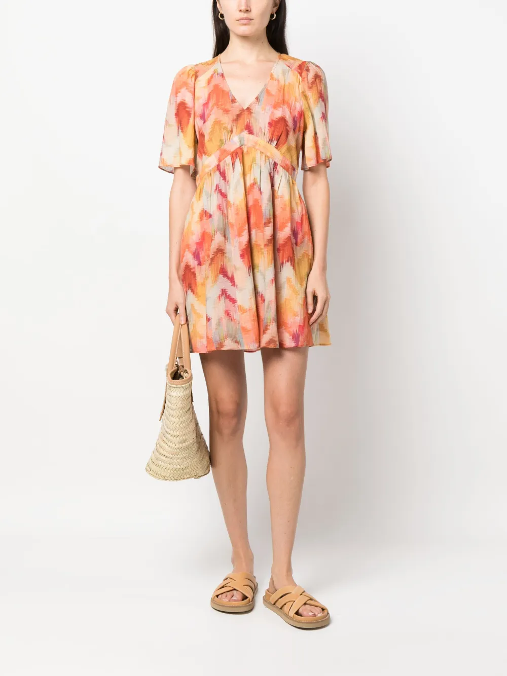 Ba&Sh Jurk met abstracte print - Oranje