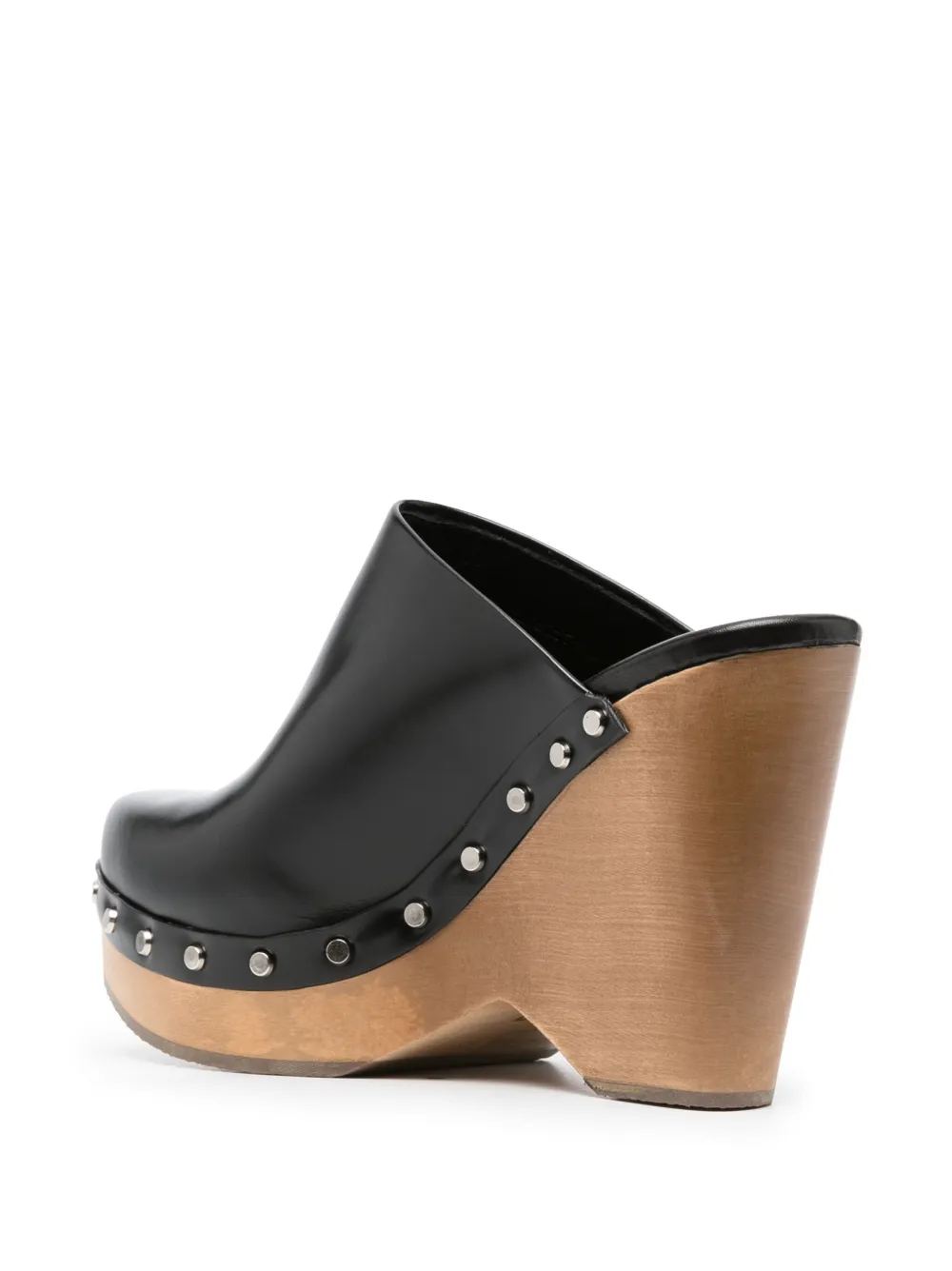 ISABEL MARANT 110mm wedge heel Leather Clogs Farfetch