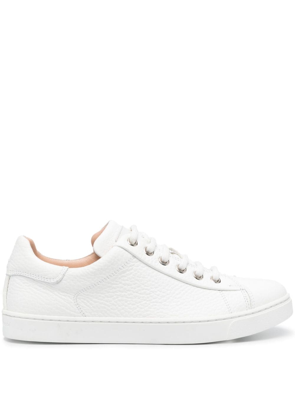 Shop Gianvito Rossi Lace-up Leather Sneakers In White