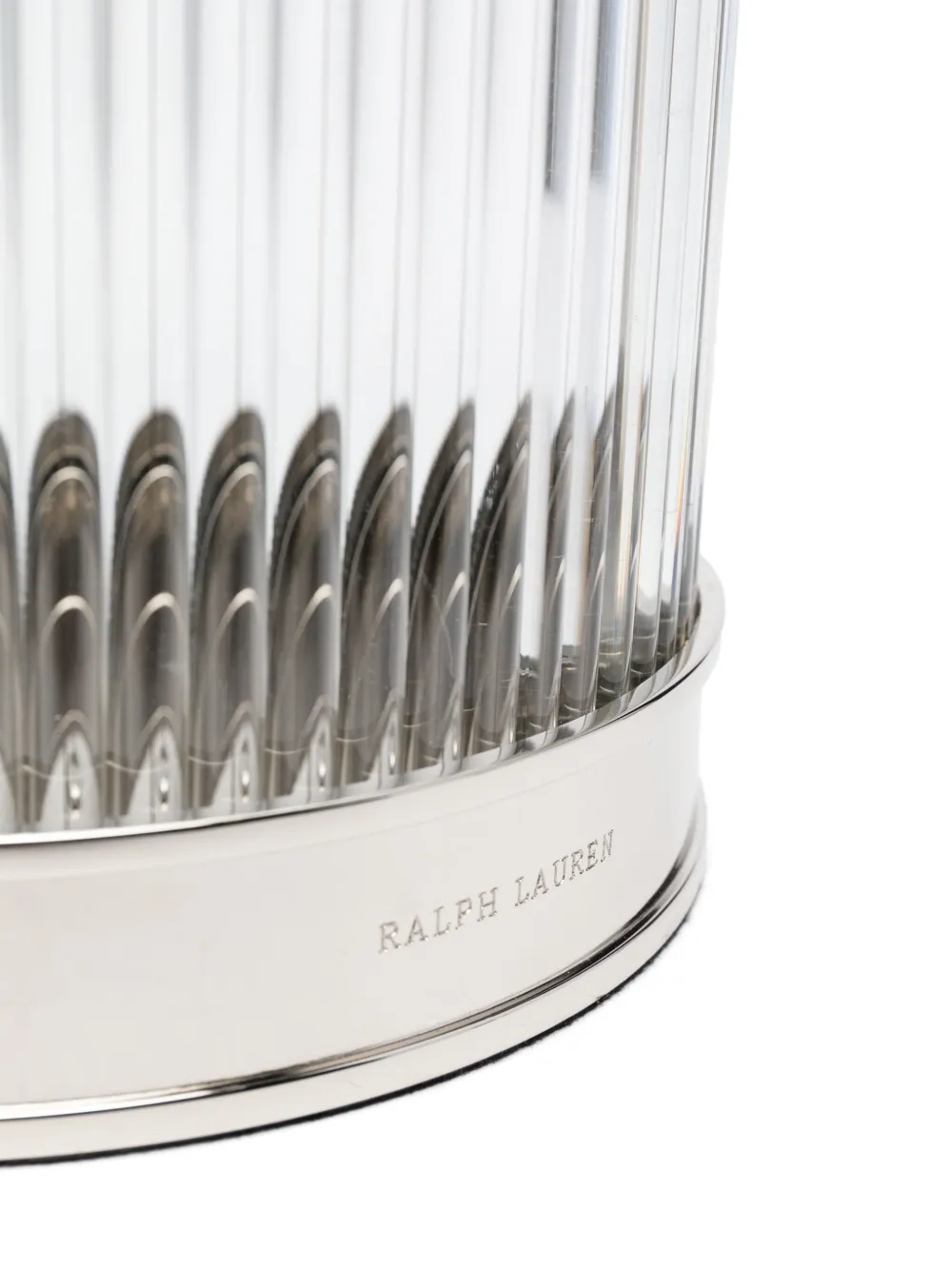 Polo Ralph Lauren Logo-engraved Candle Holder In Silver