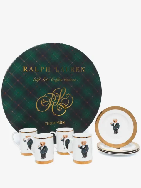 Ralph Lauren Home juego de cuatro tazas y plato Thompson Polo Bear