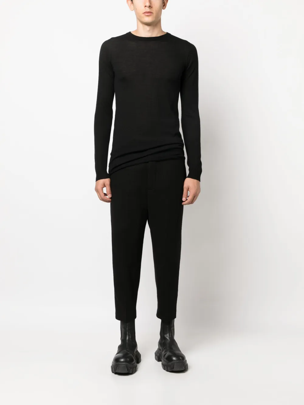 Rick Owens crew-neck cashmere jumper - Zwart