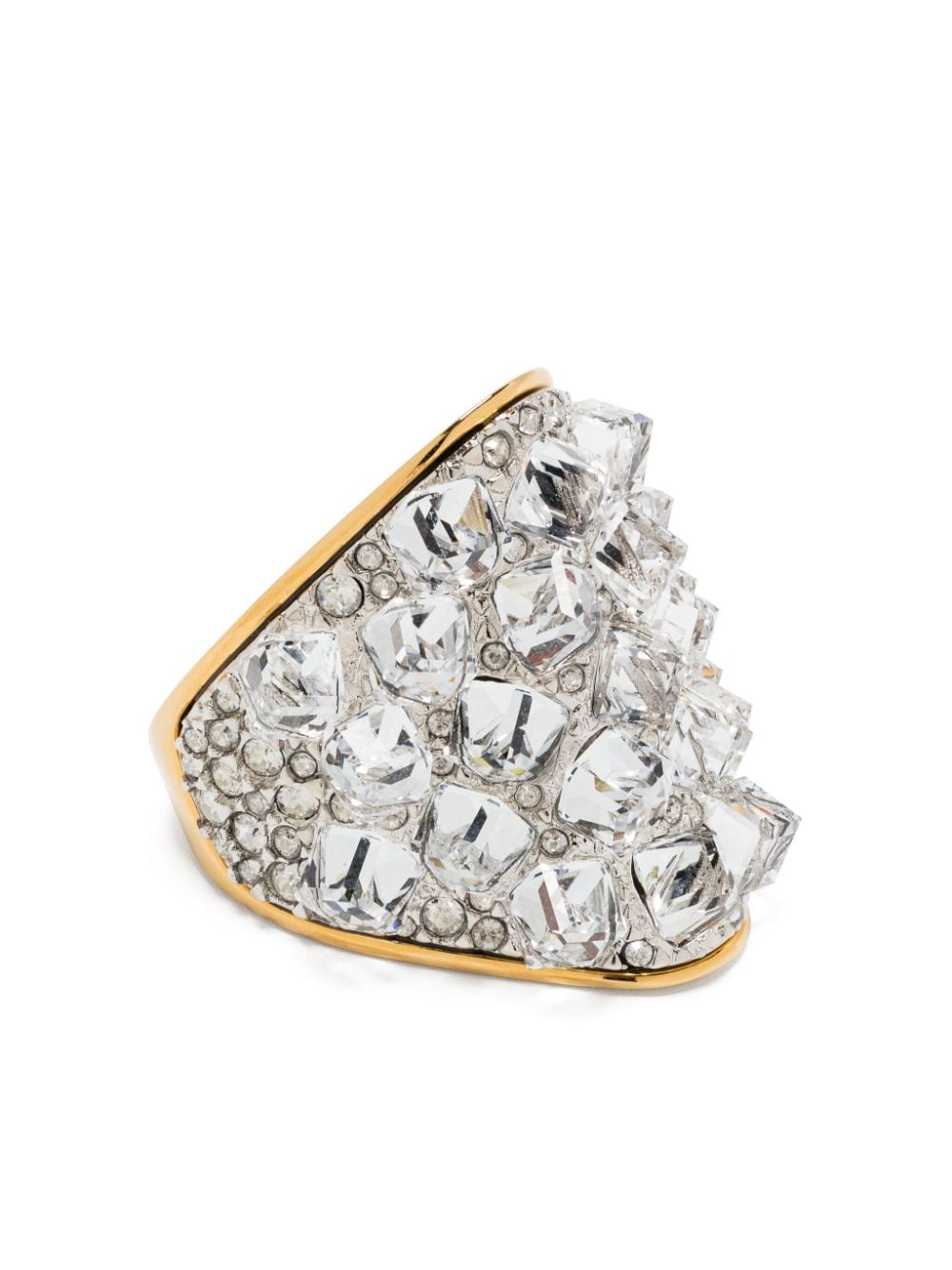 Lanvin Frequence Crystal-embellished Ring In Gold