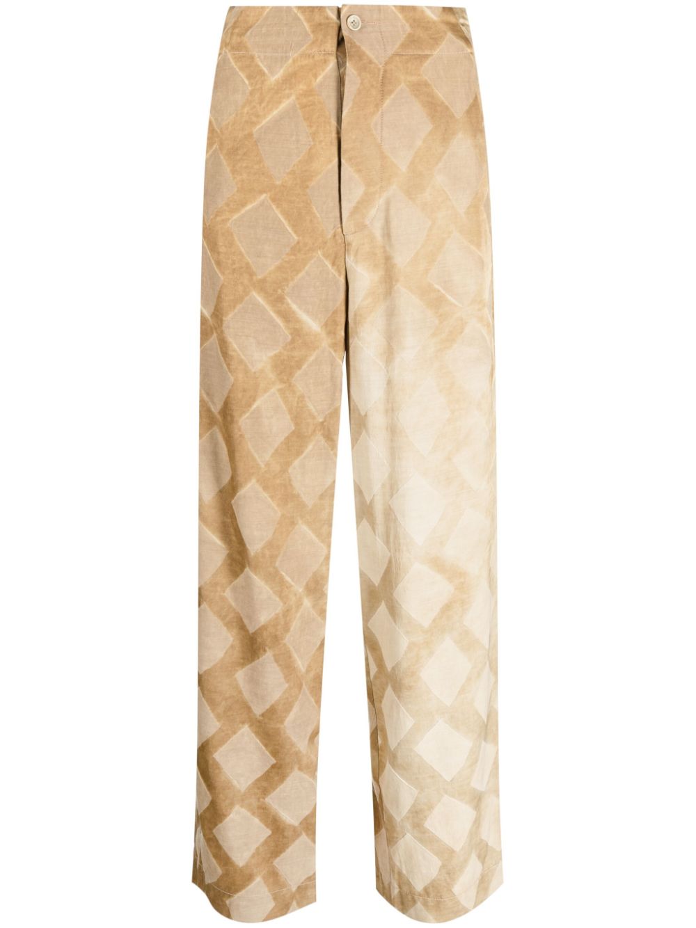 Uma Wang patterned-jacquard wide-leg trousers - Neutrals