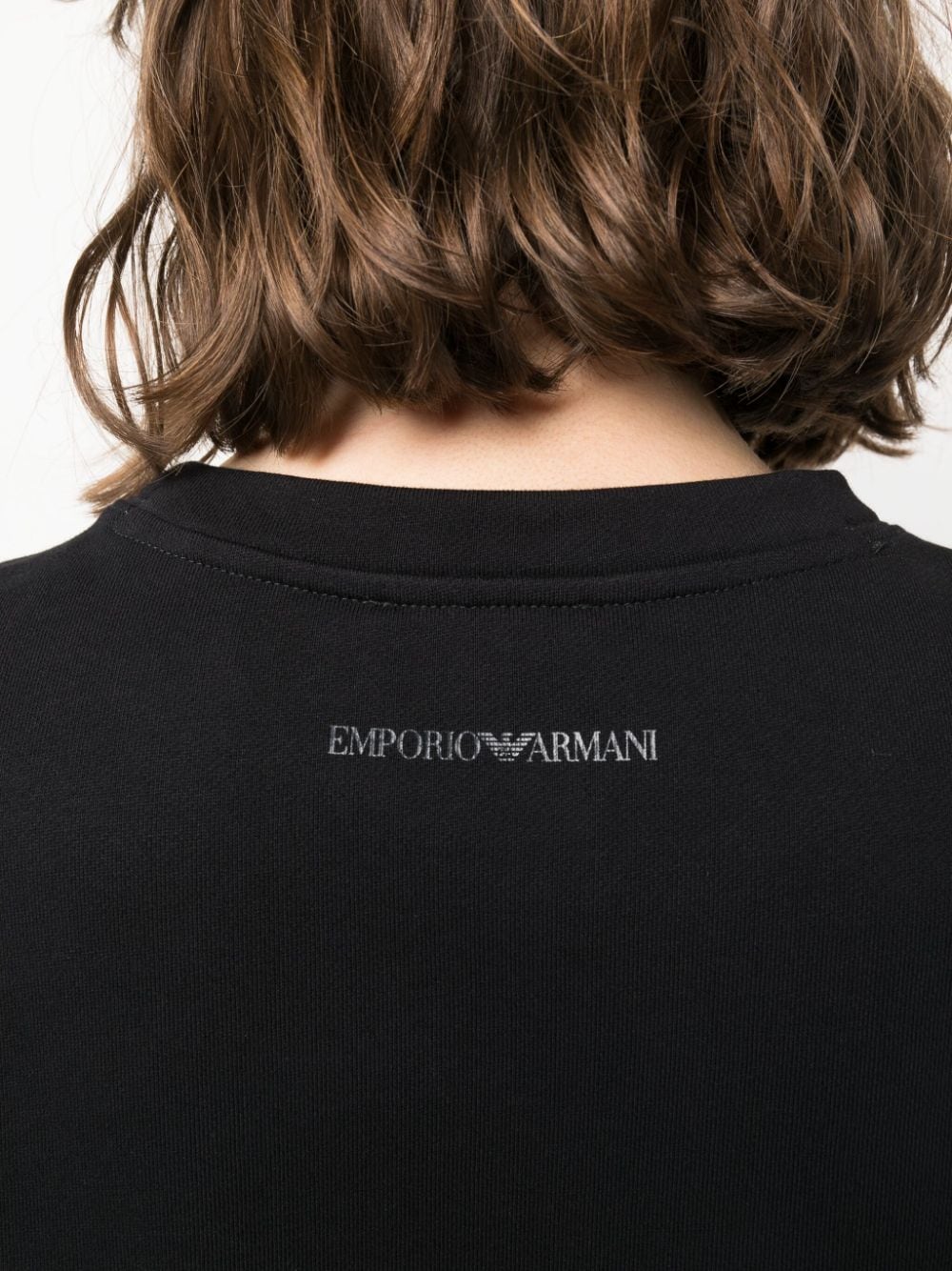 Shop Emporio Armani Logo-print Cotton Sweatshirt In Schwarz