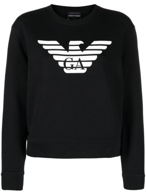 Emporio Armani logo-print cotton sweatshirt Women