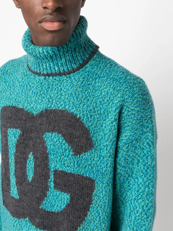 Dolce & Gabbana intarsia-knit Logo Jumper | Green | FARFETCH