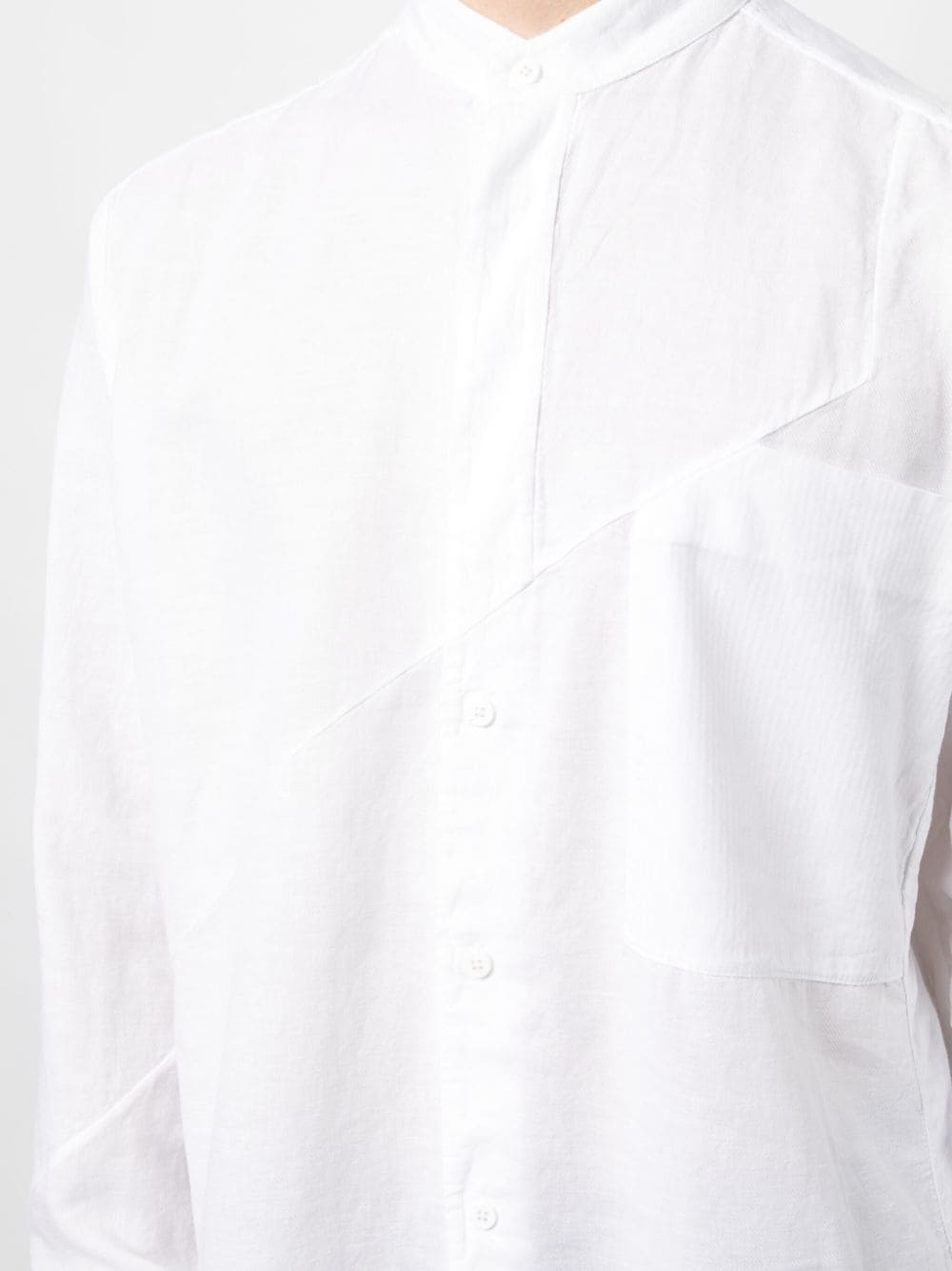 Shop Transit Band-collar Panelled Shirt In White