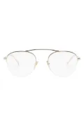 Saint Laurent Eyewear logo-engraved round-frame glasses - Gold