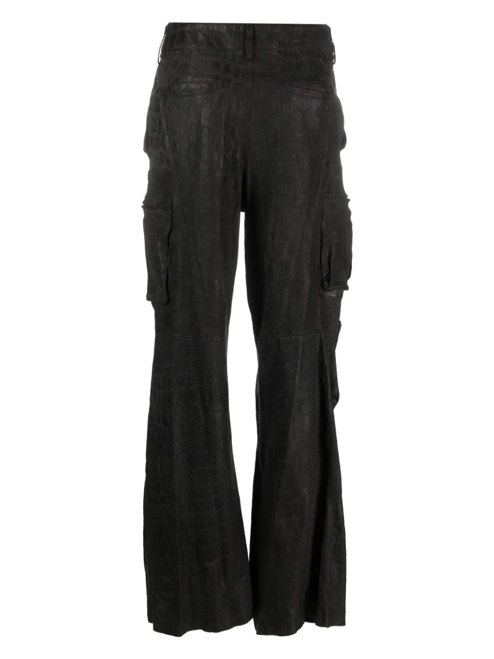 Salvatore Santoro wide-leg leather trousers - Zwart