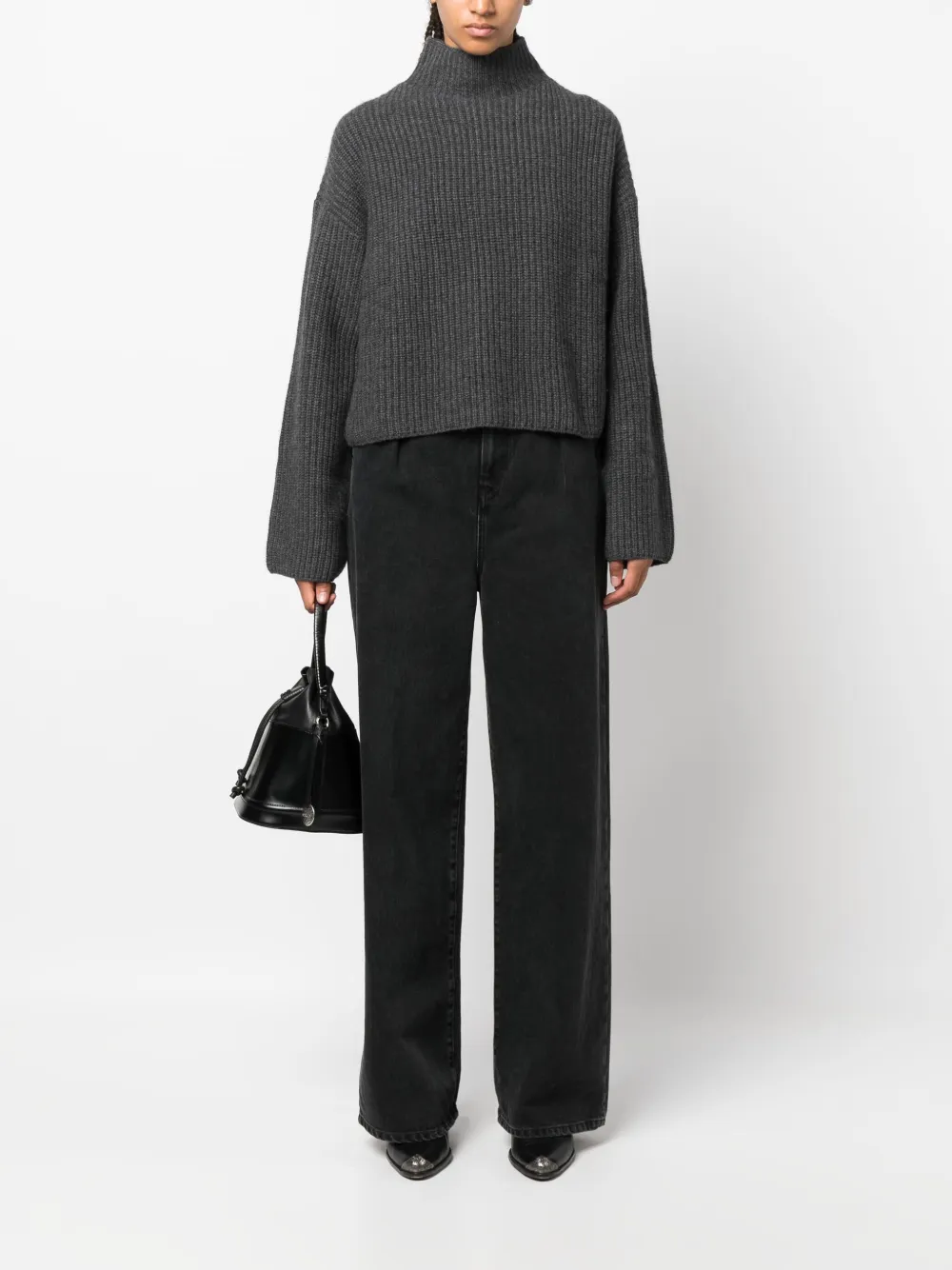 Loulou Studio Faro ribbed-knit cashmere jumper - Grijs