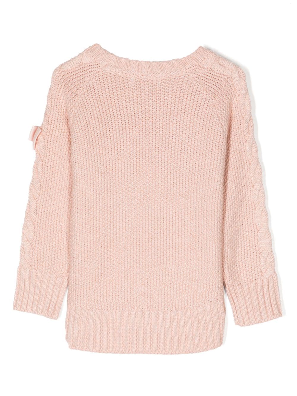 Angel's Face bow-detailing knitted jumper - Roze