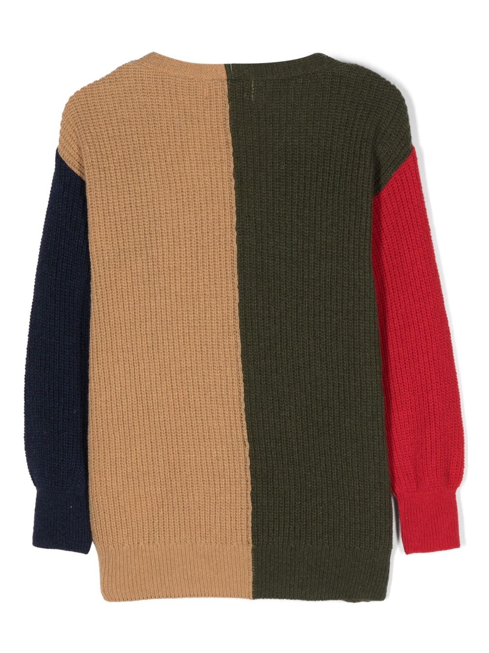 Shop Bobo Choses Colour-block Wool-blend Cardigan In Green