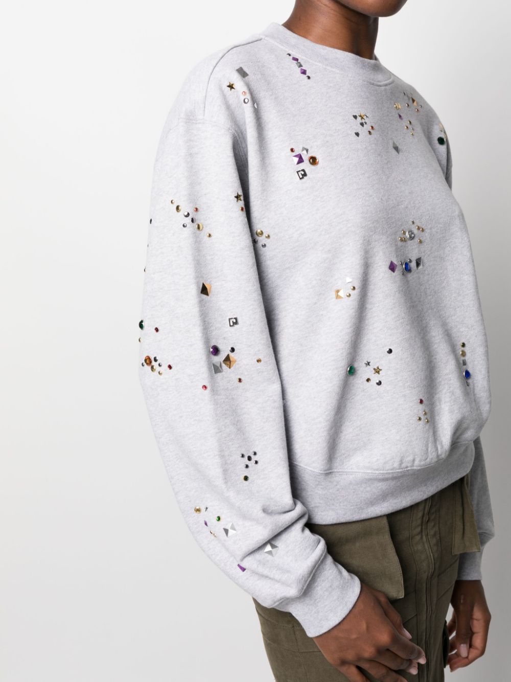 Buy cheap goods online Rabanne stud-detail organic cotton sweatshirt Women