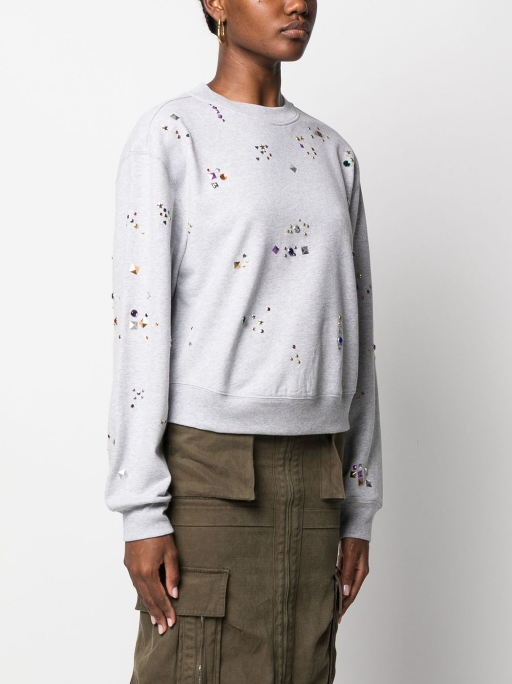 Buy cheap goods online Rabanne stud-detail organic cotton sweatshirt Women