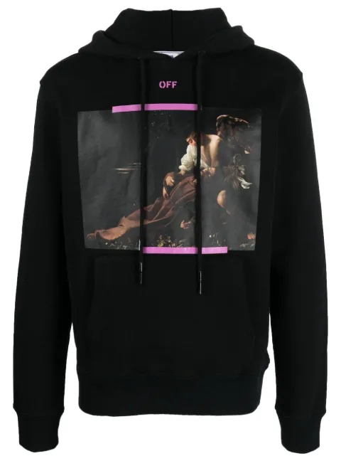 Off-White Caravaggio print cotton hoodie