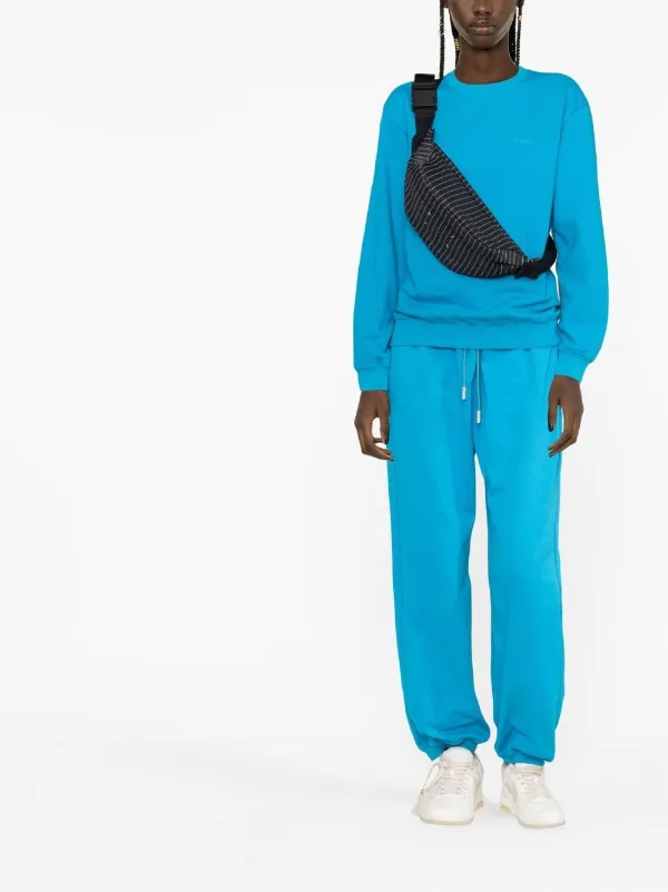 Off-White logo-embroidered Cotton Track Pants Blue FARFETCH TR