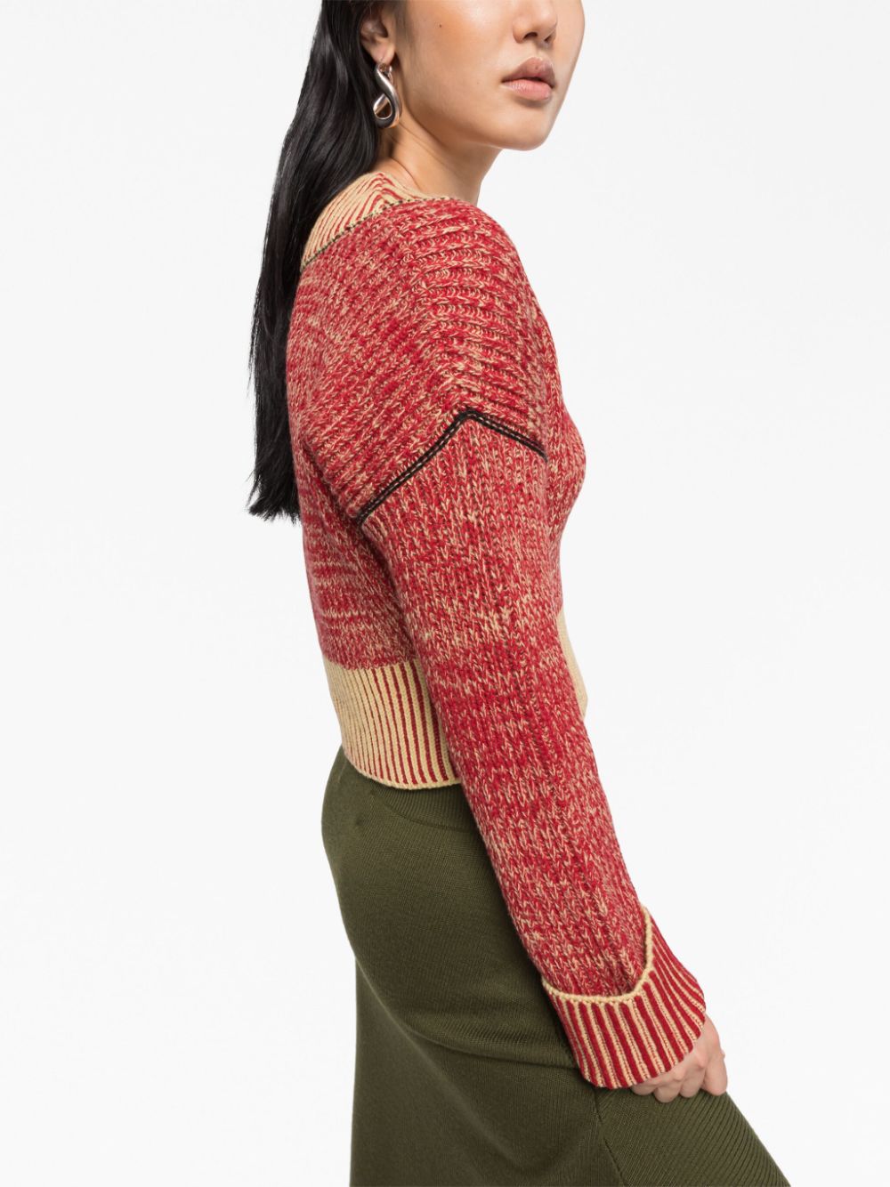 Shop Az Factory Cropped Knitted Jumper In Red