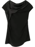 AZ FACTORY one-shoulder satin top - Black