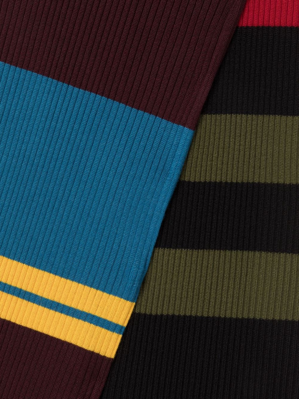 Shop Az Factory Stripe-pattern Knitted Scarf In Blue