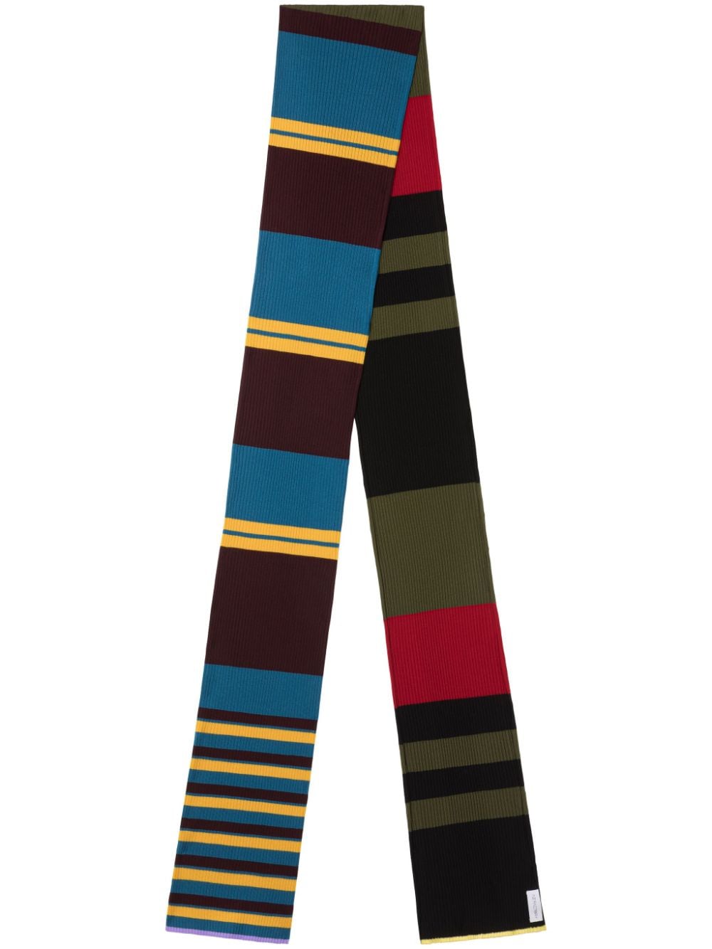 stripe-pattern knitted scarf