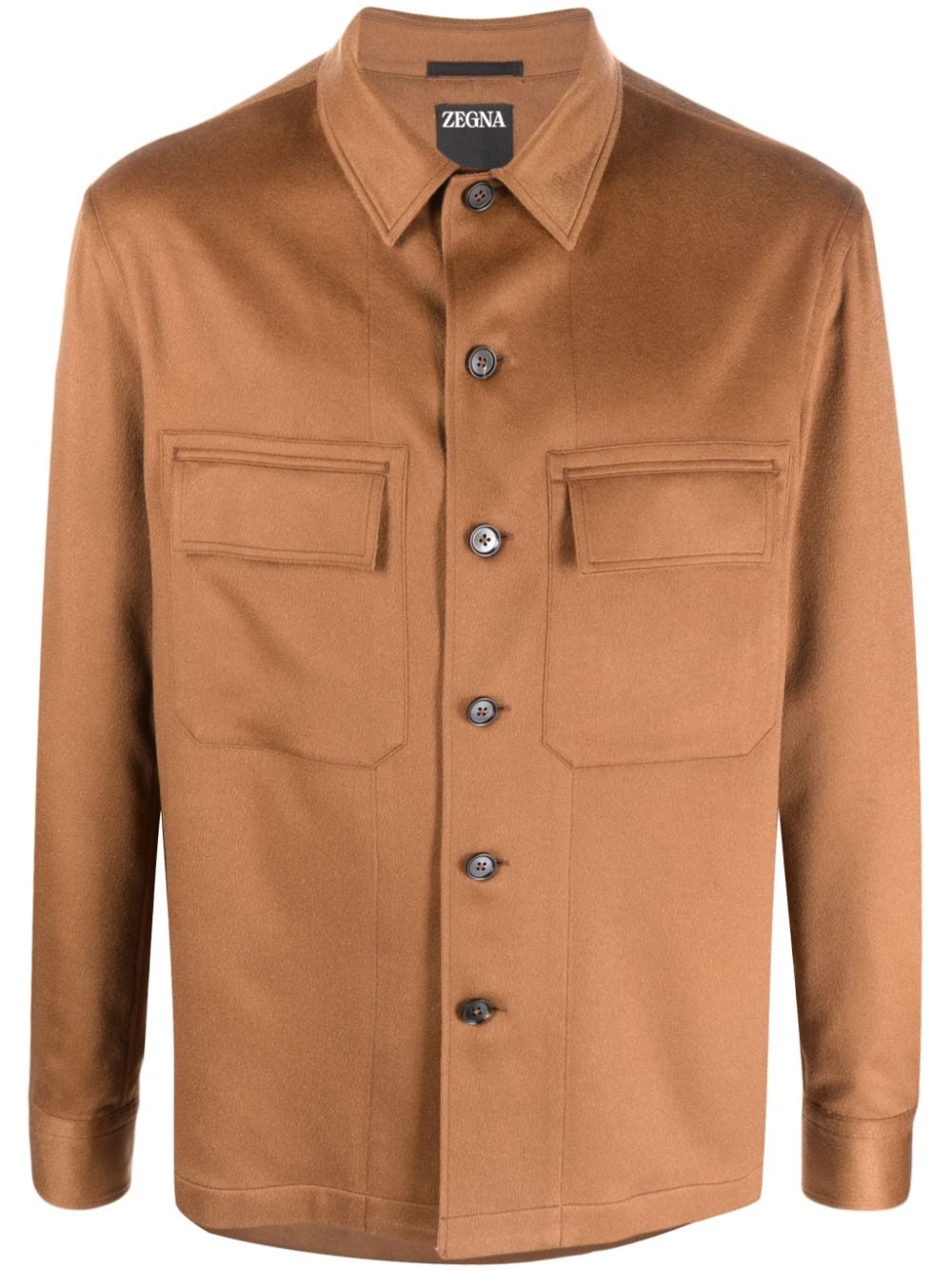 Zegna Cashmere Shirt Jacket In Brown