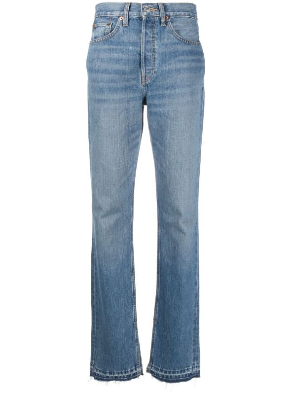 RE/DONE High Rise Ankle Crop Jeans - Farfetch