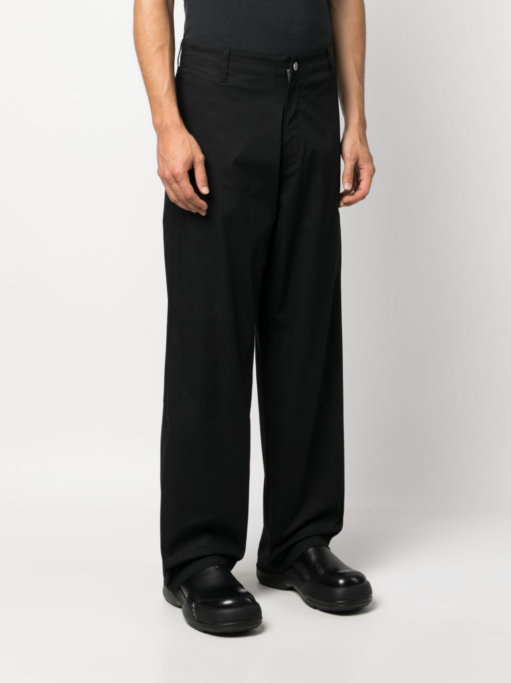 Emporio Armani wide-leg cotton trousers Men