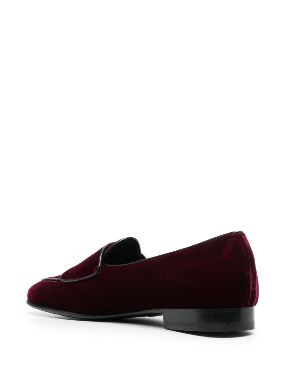 Shop Edhen Milano Brera Velvet Loafers In Red