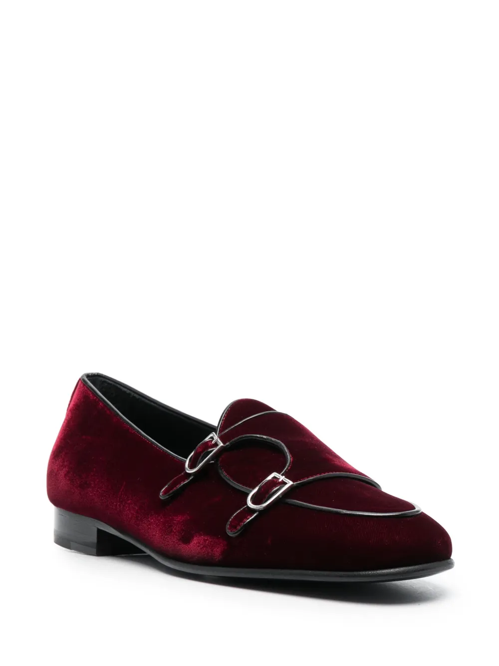 Shop Edhen Milano Brera Velvet Loafers In Red