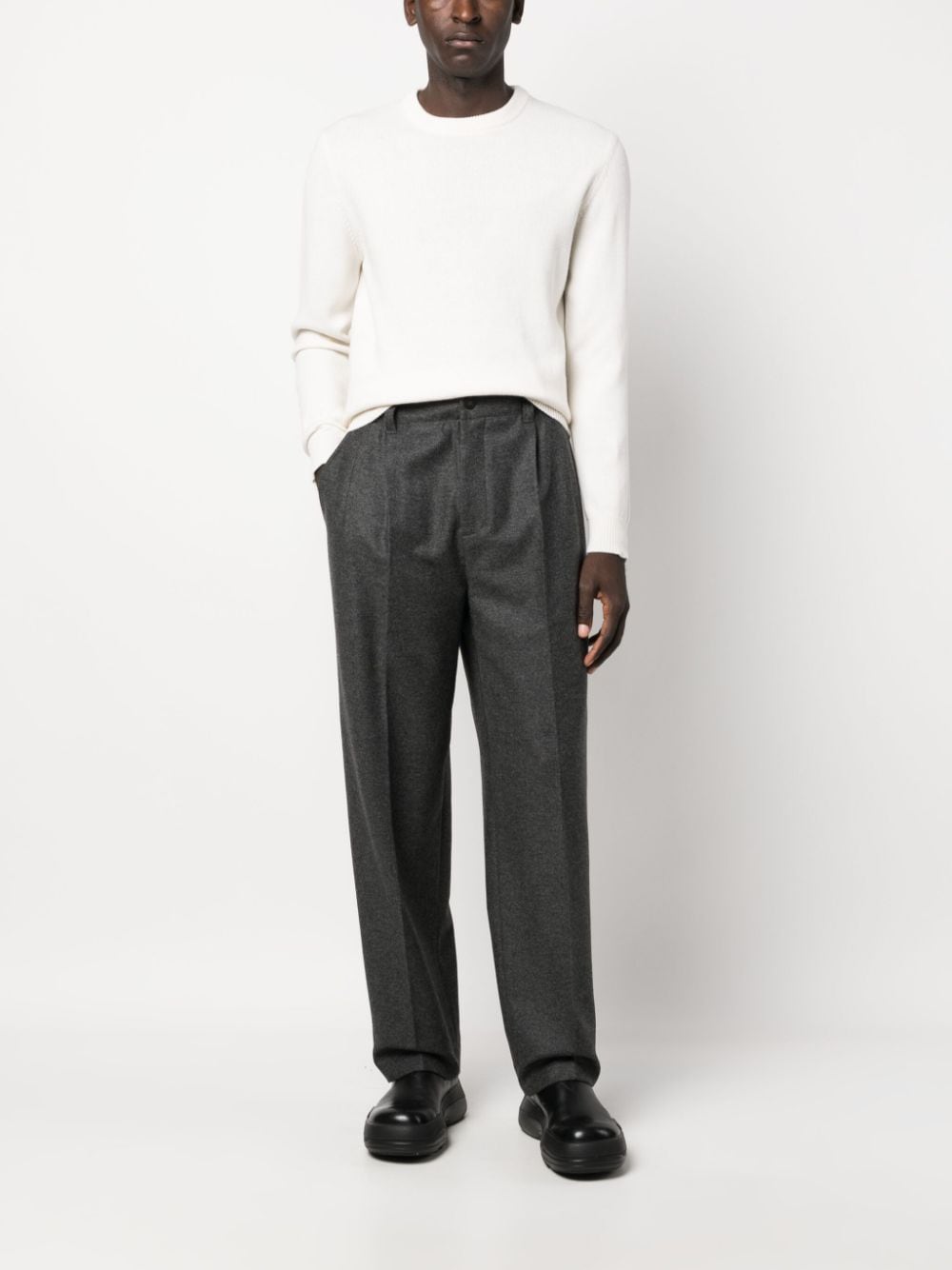 Golden Goose mélange-effect tapered trousers - Grijs