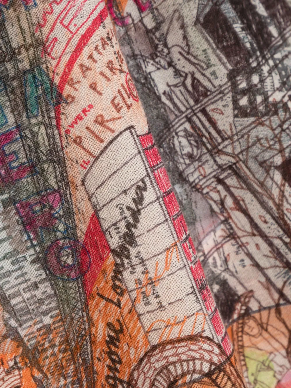 Faliero Sarti Sjaal met grafische print - Oranje