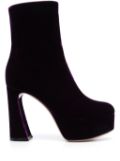 Gianvito Rossi 110mm velvet platform boots - Purple