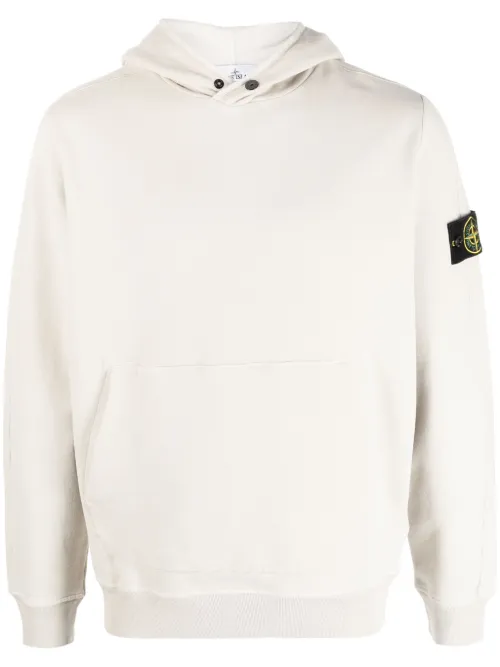 Hoodie en coton à patch logo - Stone Island - Modalova