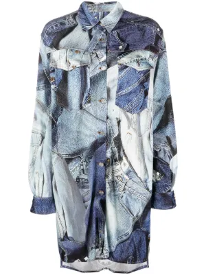 Botter fish-pattern Silk Shirt | Blue | FARFETCH