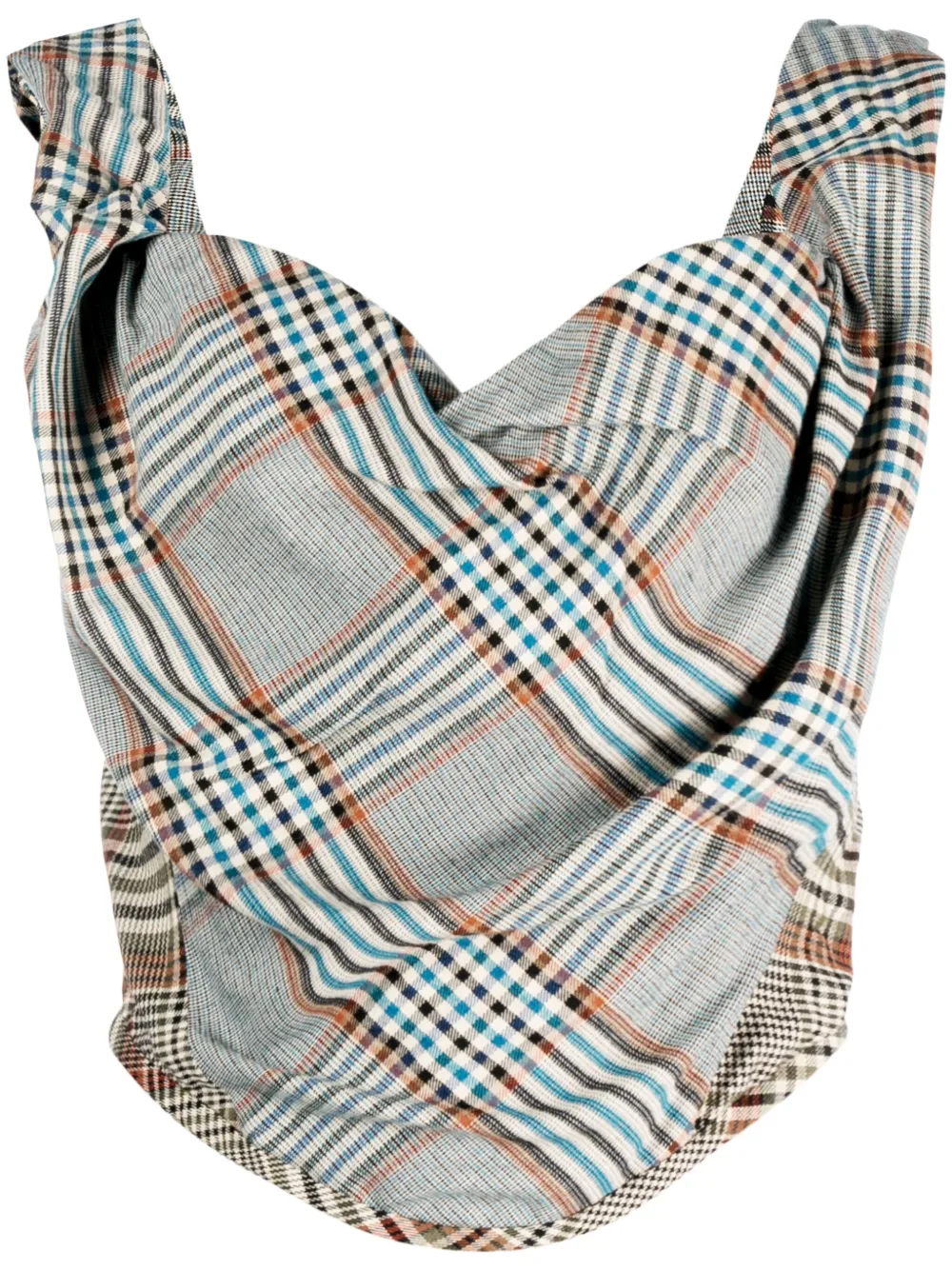 Vivienne Westwood Sunday Tartan-check Corset Top In Neutrals