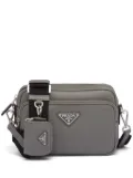 Prada triangle-logo leather shoulder bag - Grey