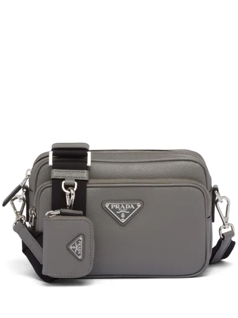 Prada triangle-logo leather shoulder bag