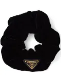 Prada triangle-logo velvet scrunchie - Black