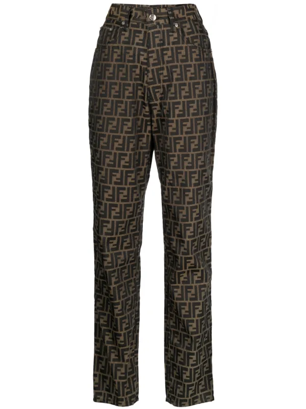 CHANEL Pre-Owned 2000 logo-print Cotton Trousers - Farfetch